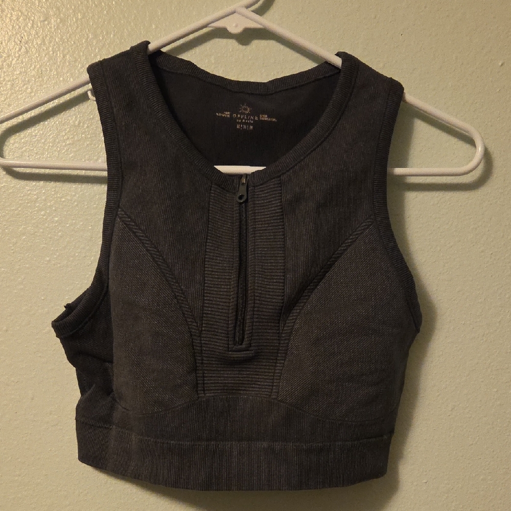 Aerie Offline Women's Gray Crop Top/Bra Size Medium